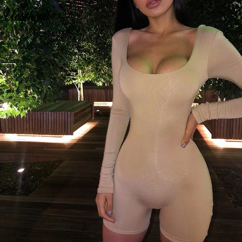 

Sexy Rompers Womens Jumpsuit Stretchy Skinny Deep U Neck Women Women Soft Bodysuit Backless Shorts Playsuit