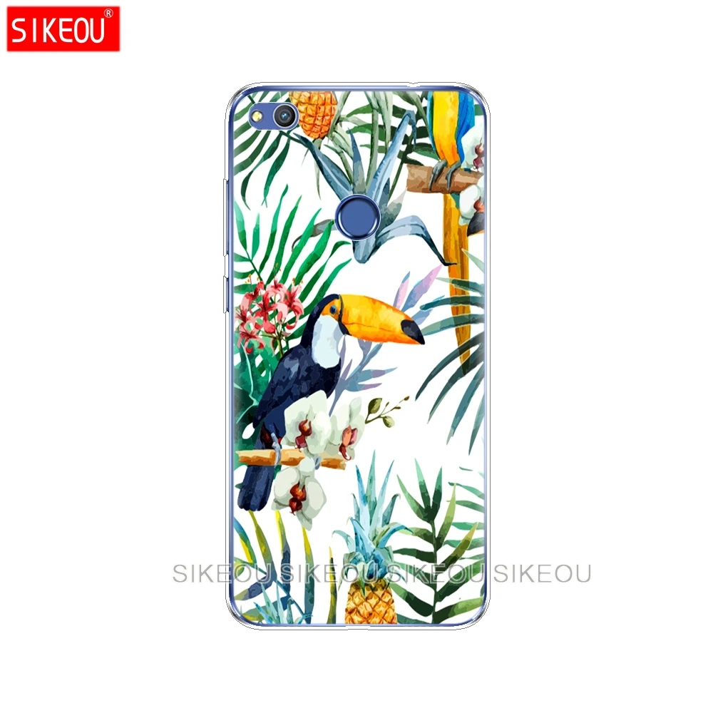 Силиконовый чехол для телефона Huawei P20 P7 P8 P9 P10 Lite Plus Pro 2017 P Smart 2018 Фламинго зеленые