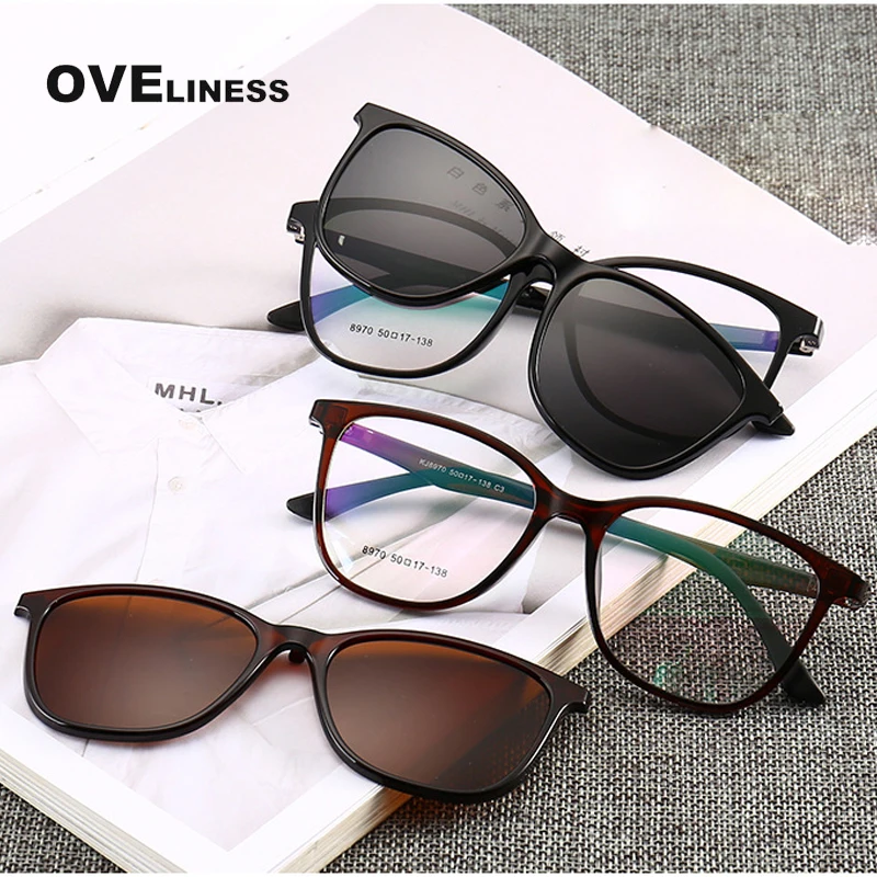 Ультра легкий Очки рамочный зажим на specatcles магнитные поляризованные