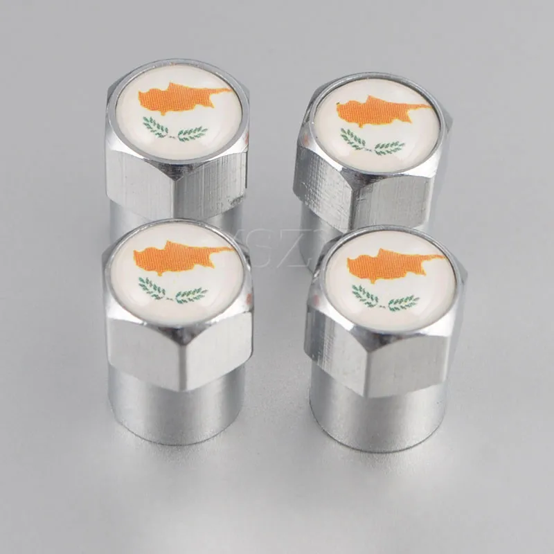 Cyprus Flag Car Tire Valve Caps Bicycle Motorcycle Wheel Tyre Air Dust Covers for Opel Audi Nissan BMW 4Pcs | Автомобили и