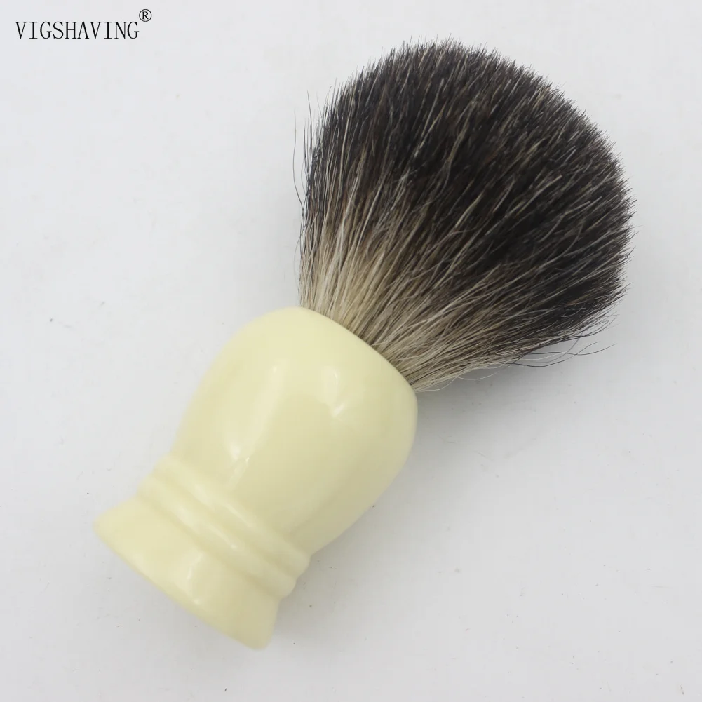VIGSHAVING продвижение Бежевый Смола Ручка серый чистый барсук волос щетка для бритья