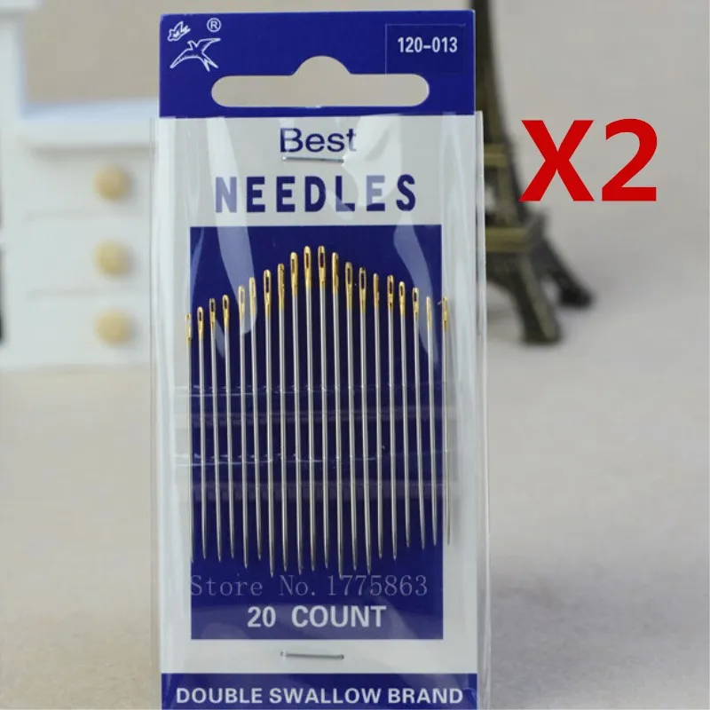 

2Pack=(40Pcs) High Quality Hand Sewing Needles Stitcher Thread Harness Craft Hand Stitch Tool for Leather Craft AA7376