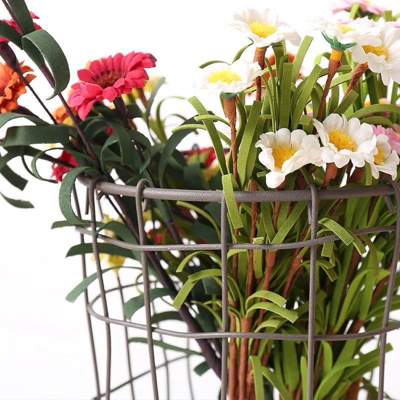 Современная цилиндрическая железная проволочная сетка Цветочная корзина для