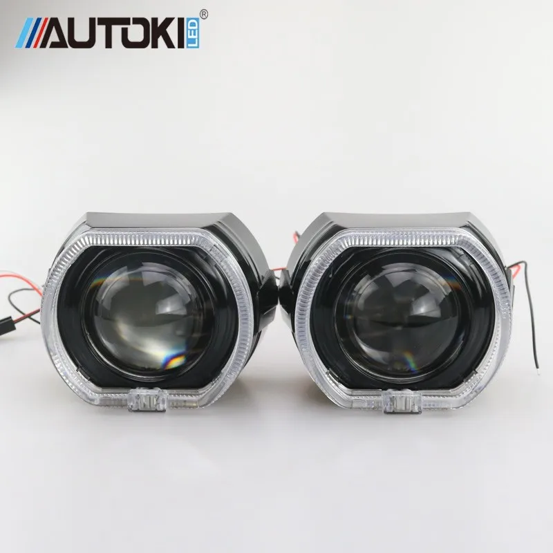 AUTOKI новейший 2,5 дюймовый X5 светодиодный направляющий DRL маска для глаз ангела+ Биксеноновые линзы проектора+ 35 Вт балласт+ ксеноновая лампа полный комплект