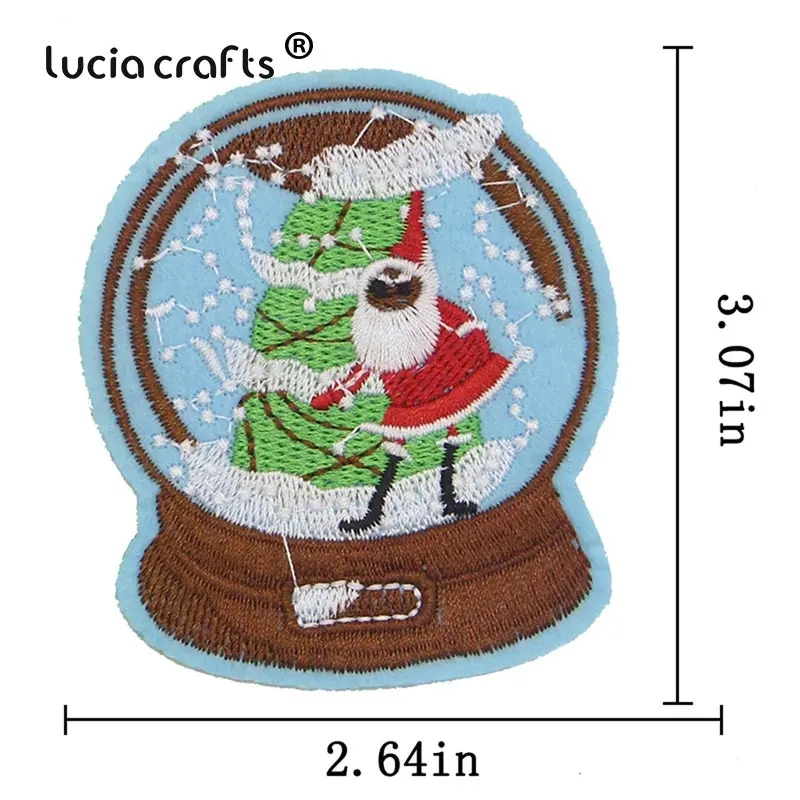 Lucia ремесла Рождественский стиль вышитые патчи для одежды Железная аппликация нашивка эмблема на ткани DIY аксессуары L0507