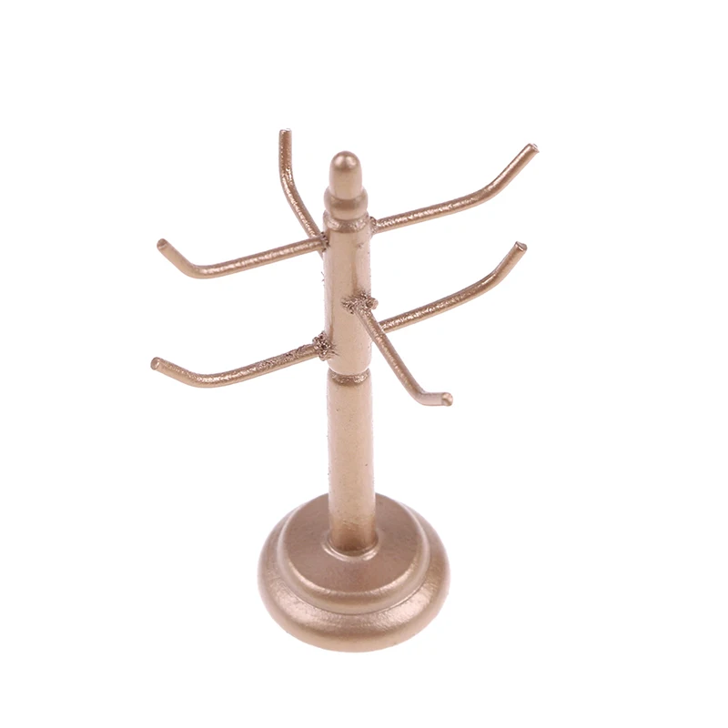 

Mini Dollhouse Wine Cups Wooden Rack Stand Holder Miniature Dining Room Bar Furniture Decoration Without Cup Doll House
