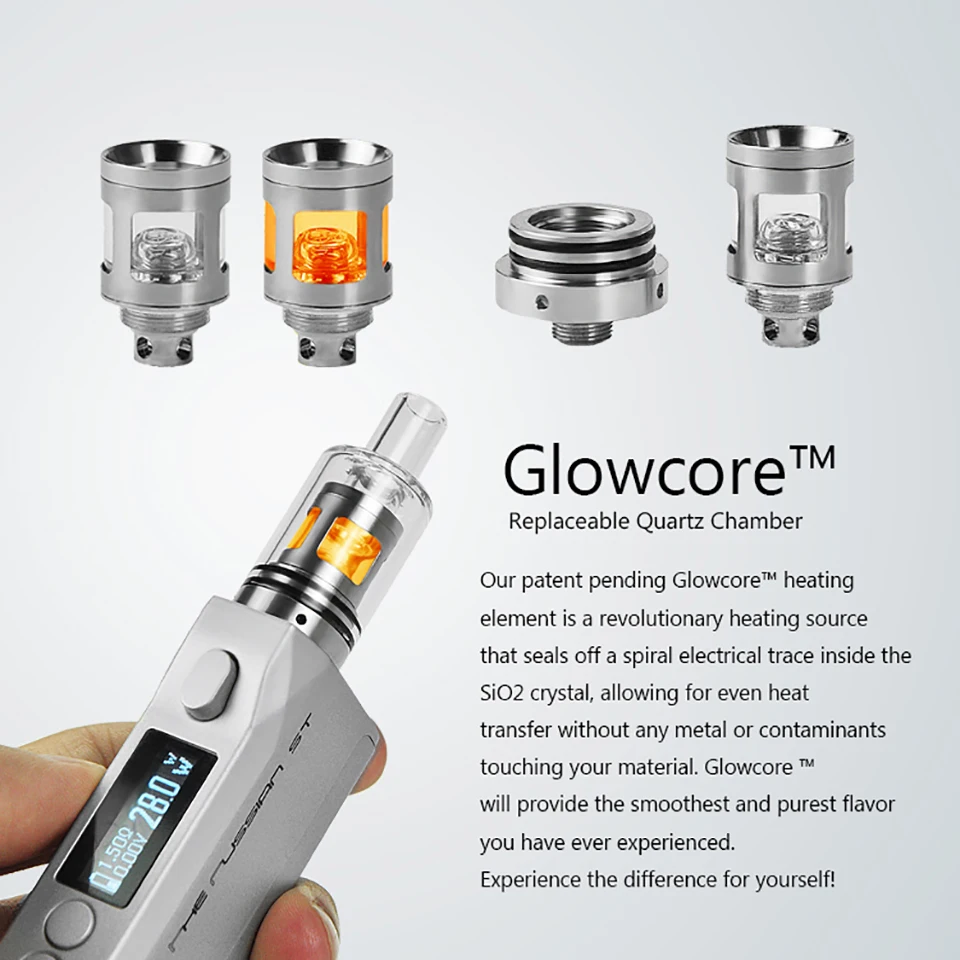 Оригинальный атомайзер Longmada Glowcore Quarta электронная сигарета бак 510 вапорайзер с
