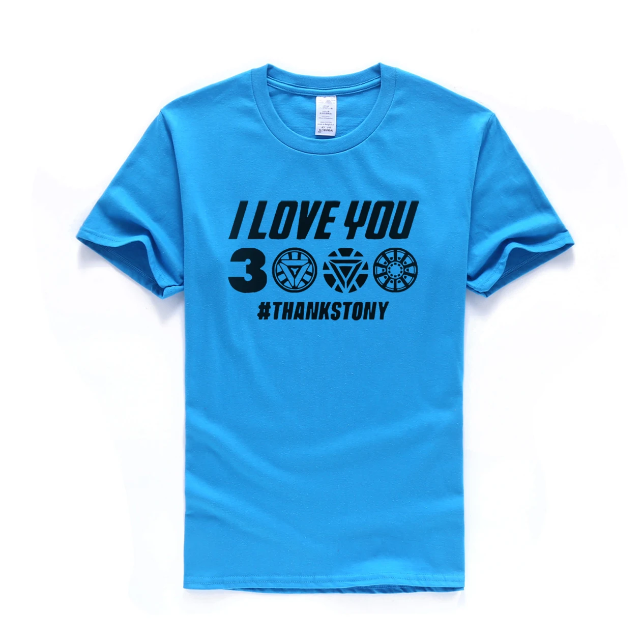 I Love You 3000 Times Футболка мужская супергерой Железный человек Тони Старк Мстители летние футболки хлопок короткий рукав черная футболка - Цвет: sky blue1