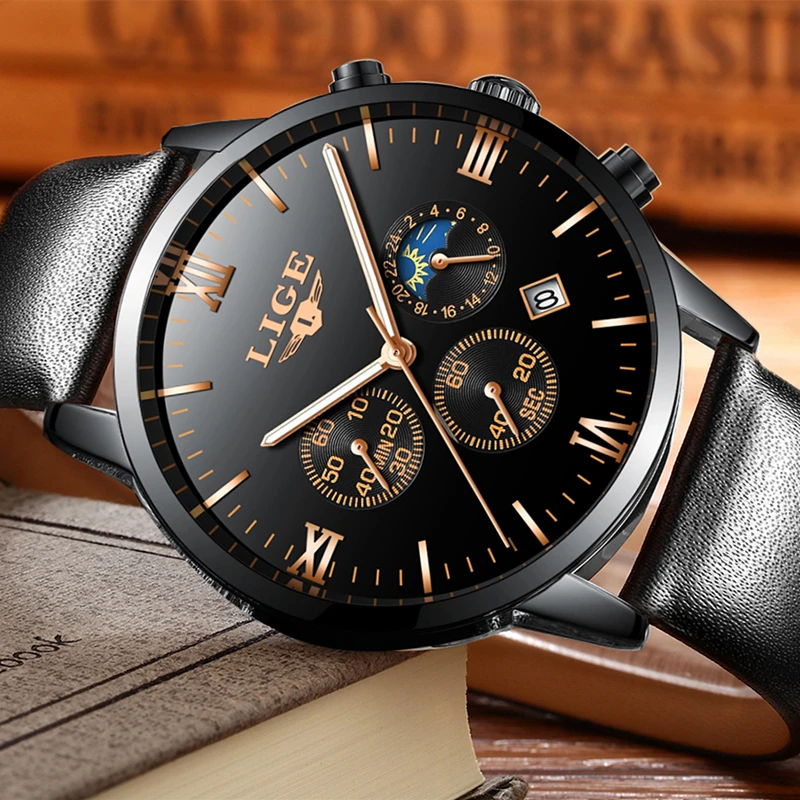 LIGE для мужчин s часы лучший бренд класса люкс Мужской Военная Униформа спортивные