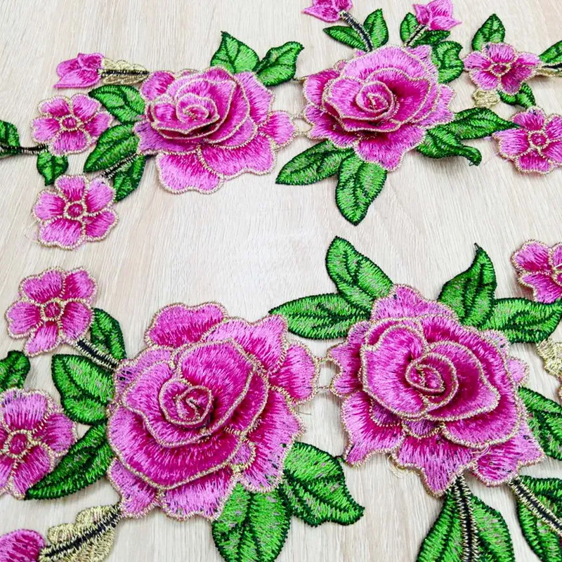 5 цветов 1 пара/лот нашивки в виде цветков розы для Толстовка детская одежда DIY