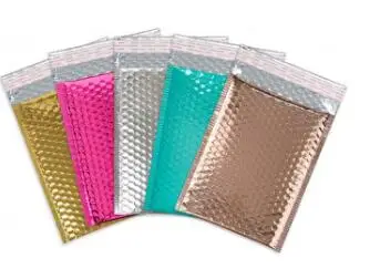 

Custom Design Printed Shockproof Padded Envelope Shipping Packaging Wholesale Aluminum Foil Metallic Bubble Mailer Bag