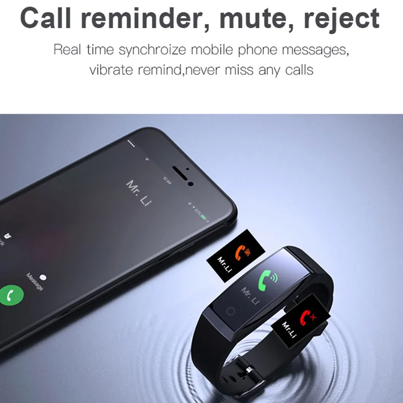 Смарт-браслет с измерением артериального давления пульсометром фитнес-трекером