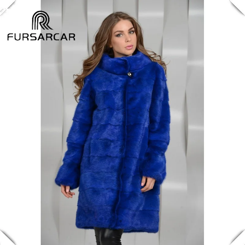 Меховая женская шуба из натуральной норки FURSARCAR теплая зимняя куртка цельного