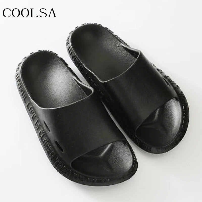 COOLSA/женские летние повседневные однотонные женские шлепанцы для ванной комнаты; пляжные вьетнамки; красные сандалии на плоской подошве; домашняя обувь