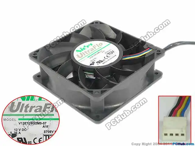 Вентилятор охлаждения сервера Nidec V12E12BS2M9 07 A16 DC 12V 0.36A 120x120x38 мм 4 провода|fan dc|cooling fanfan
