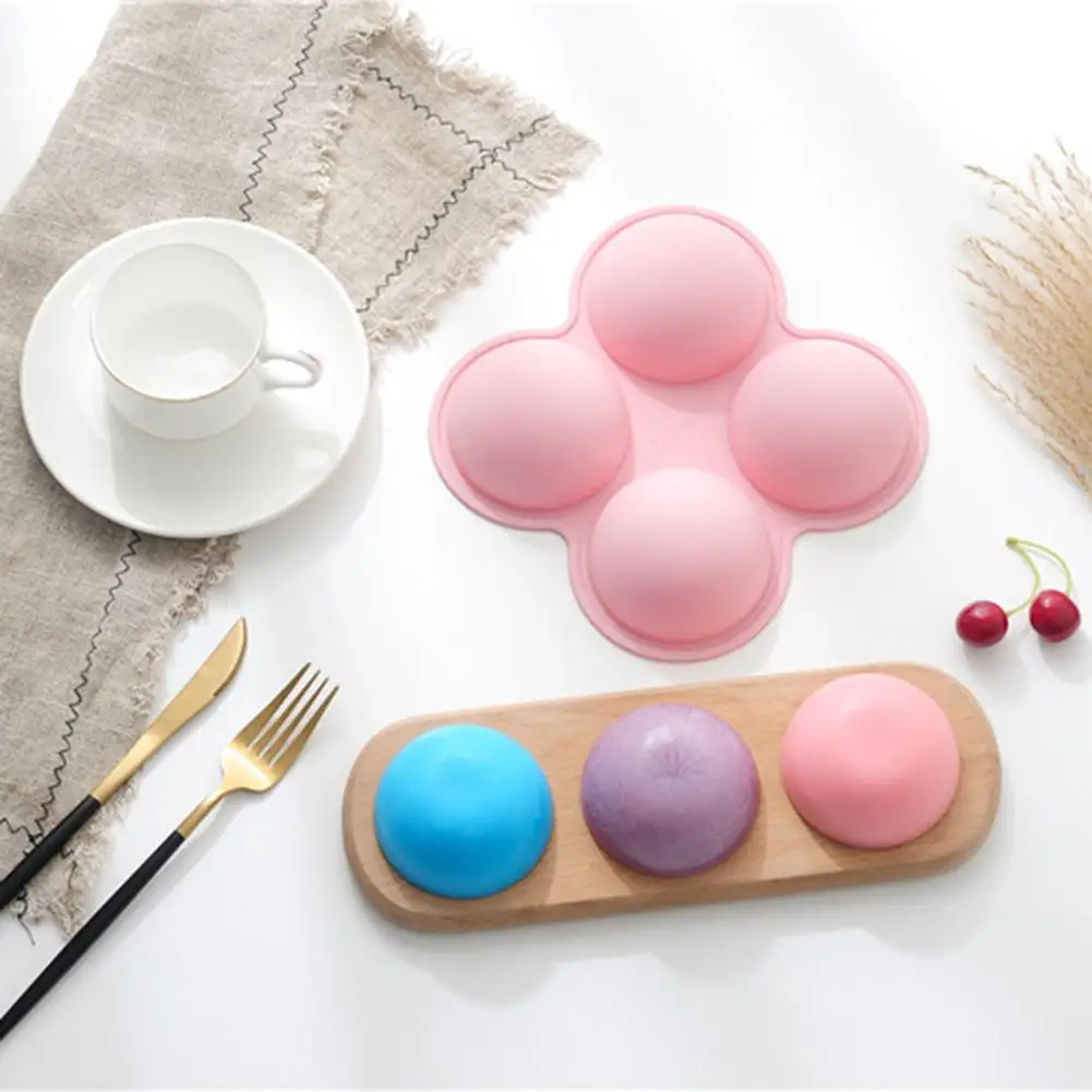 Аксессуары для выпечки форма ледяных кубиков 4 ячейки полукруглая силиконовая