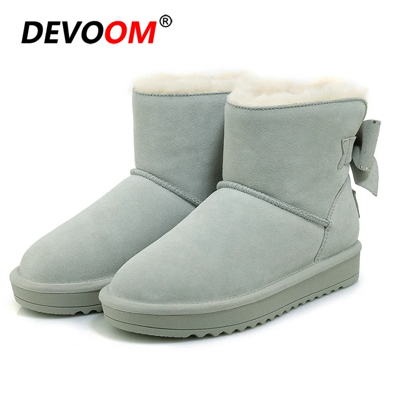 Light blue gray Прямая поставка; качественные женские зимние ботинки из коровьей замши на меху; коллекция года; женские зимние ботинки; Botas Mou; Женские ботинки в австралийском стиле; женские зимние ботинки - Цвет: Light blue gray