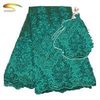 african lace green fabric 2019 embroidery beaded nigerian laces fabric bridal french tulle lace fabric for women dress