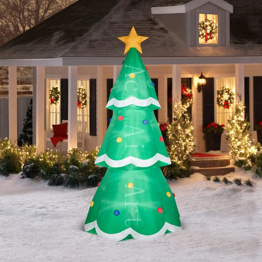 

outdoor ligthed Christmas tree with stars inflatable for decoration holiday events