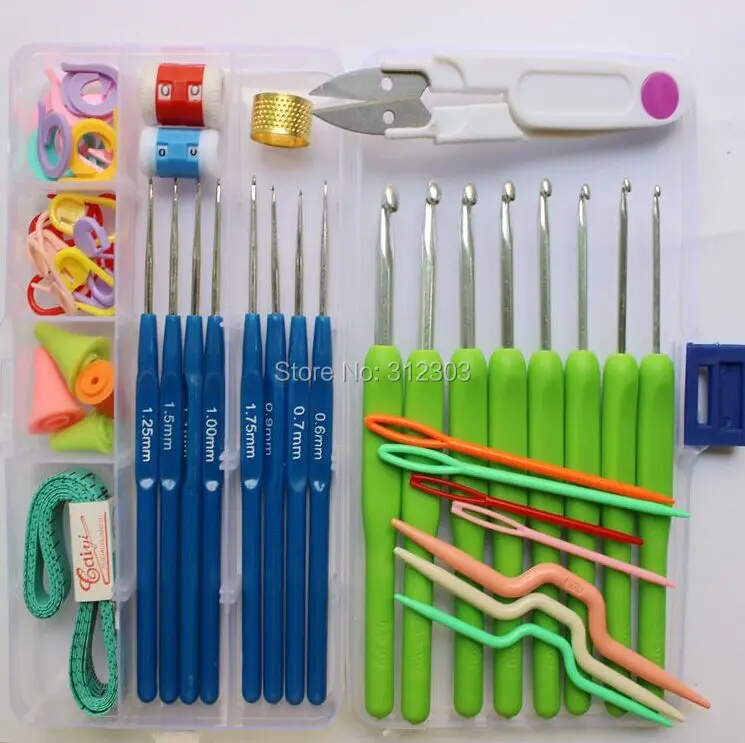 Набор инструментов для шитья и вязания 16 размеров|crochet set|crochet hooks needlessewing set |