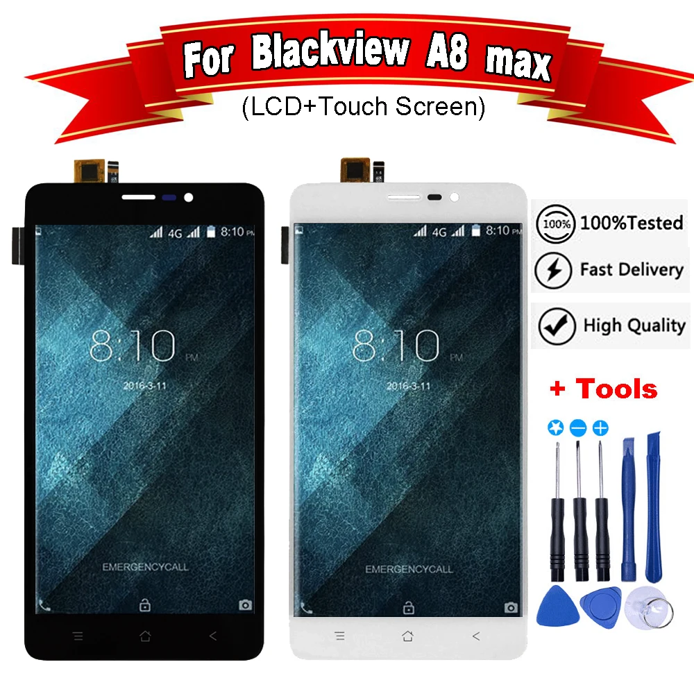 ЖК дисплей для Blackview A8 Max + сенсорный экран 5 дюйма дигитайзер в сборе клей|Экраны
