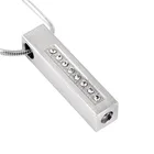 IJD8414 инкрустация циркония Форма Бар 316L нержавеющая сталь кремации ожерелье ювелирные изделия памятный сувенир, Держатель пепел кулон с мемориальной урной