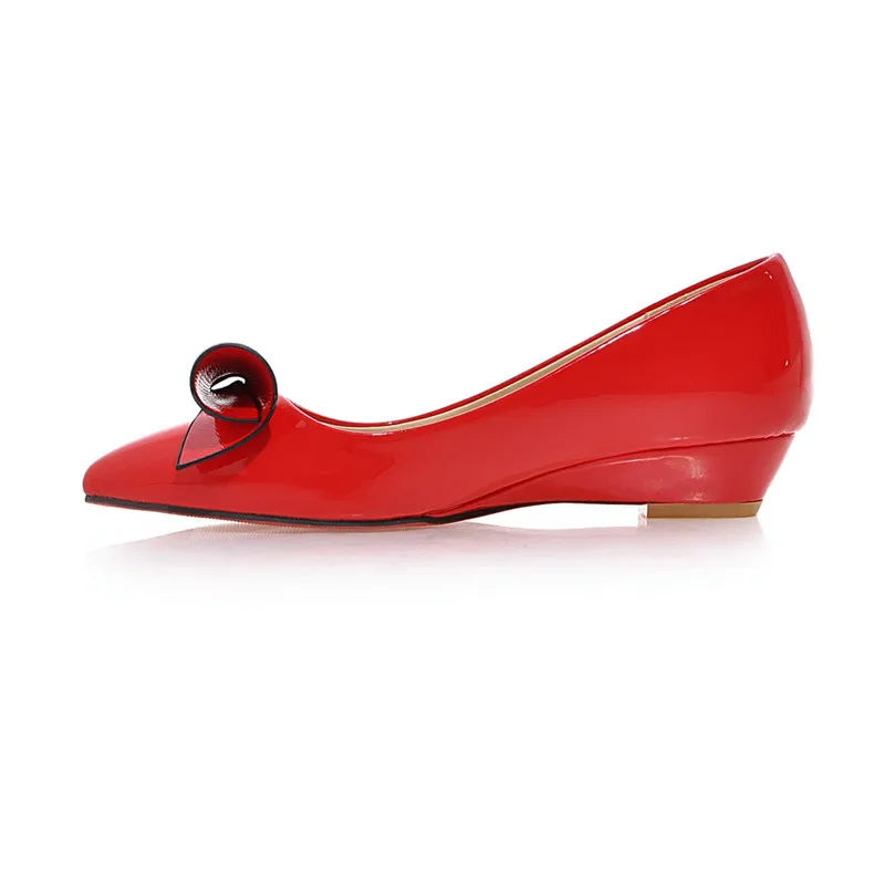Большие размеры 43 Туфли на танкетке низком каблуке Классические милые