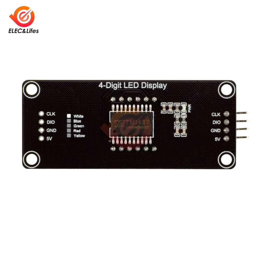 TM1637 4 значный светодиодный модуль цифрового дисплея для Arduino I/O 7 сегментов 0 56