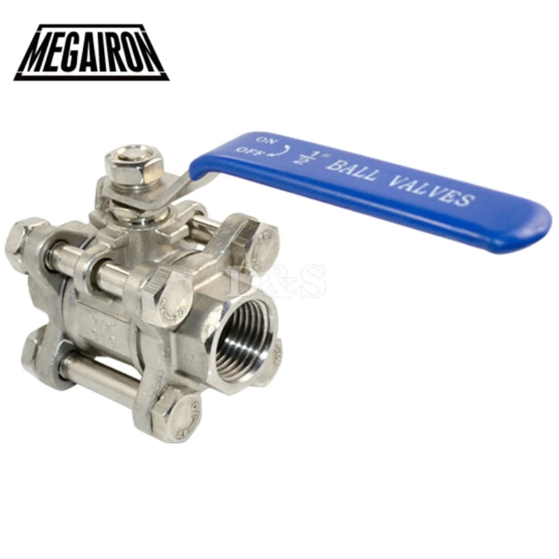 MEGAIRON BSPT 1/2 &quotDN15 3 элементный шаровой кран с полным портом Тип резьбы Нержавеющая