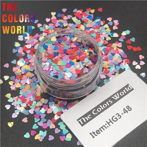HG3-48 200g TCT-290 в форме сердца День Святого Валентина цвет блеск для ногтей художественное украшение макияж блеск для тела фестиваль DIY украшение аксессуар - Цвет: HG3-48 200g