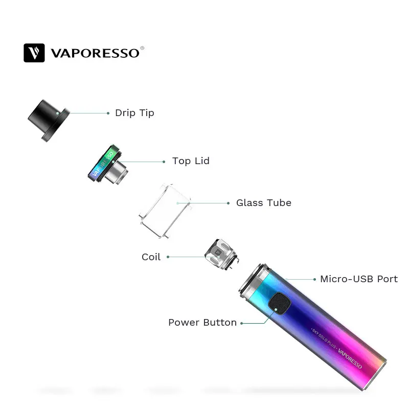 Vaporesso Sky Solo Plus вейп набор емкости 8 мл и 2 Atomizer емкость для жидкости 0.18ohm GT сетчатые