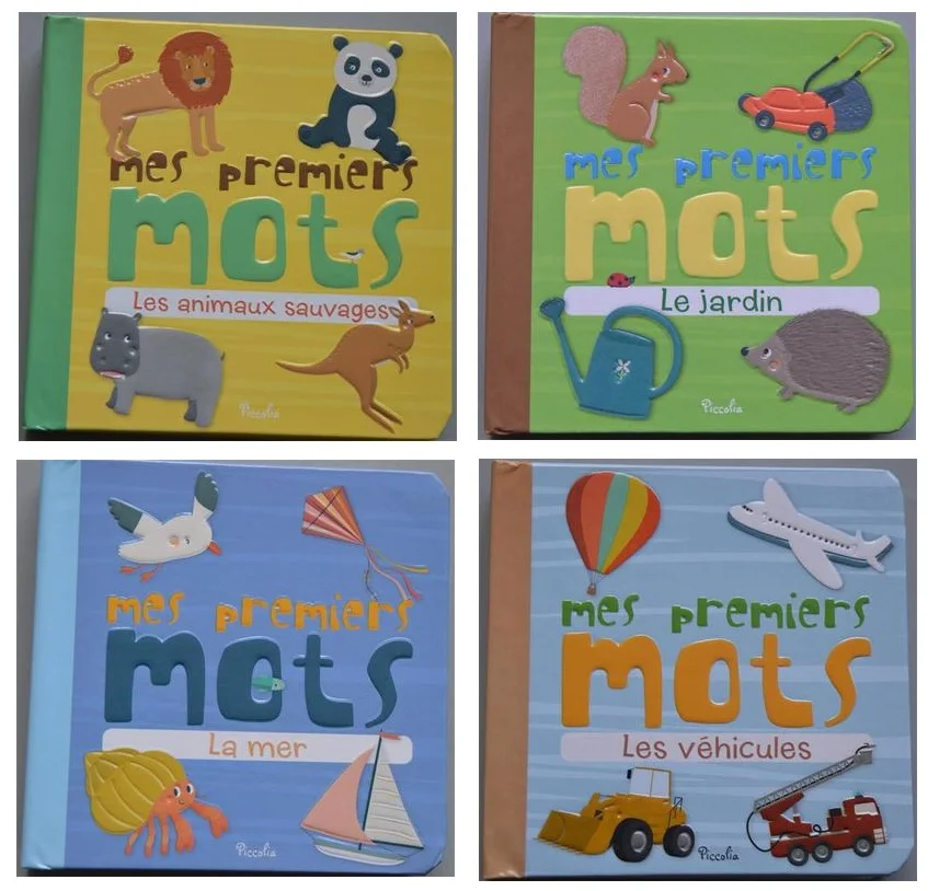 

1 book child kids baby enlightenment education Early teaching learning picture story French pocket mini cardboard book Age 0-3