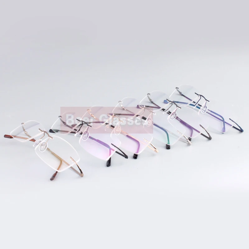 Мужские очки для света из нержавеющей стали мужские оправы без близорукости