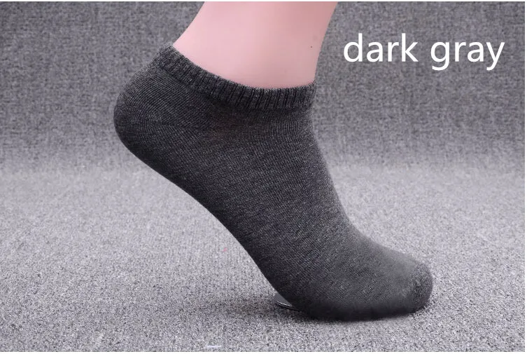 dark gray Весна Лето Мужчины Хлопок лодыжки Носки для мужские деловые повседневные однотонные короткие мужские носки тапочки - Цвет: dark gray