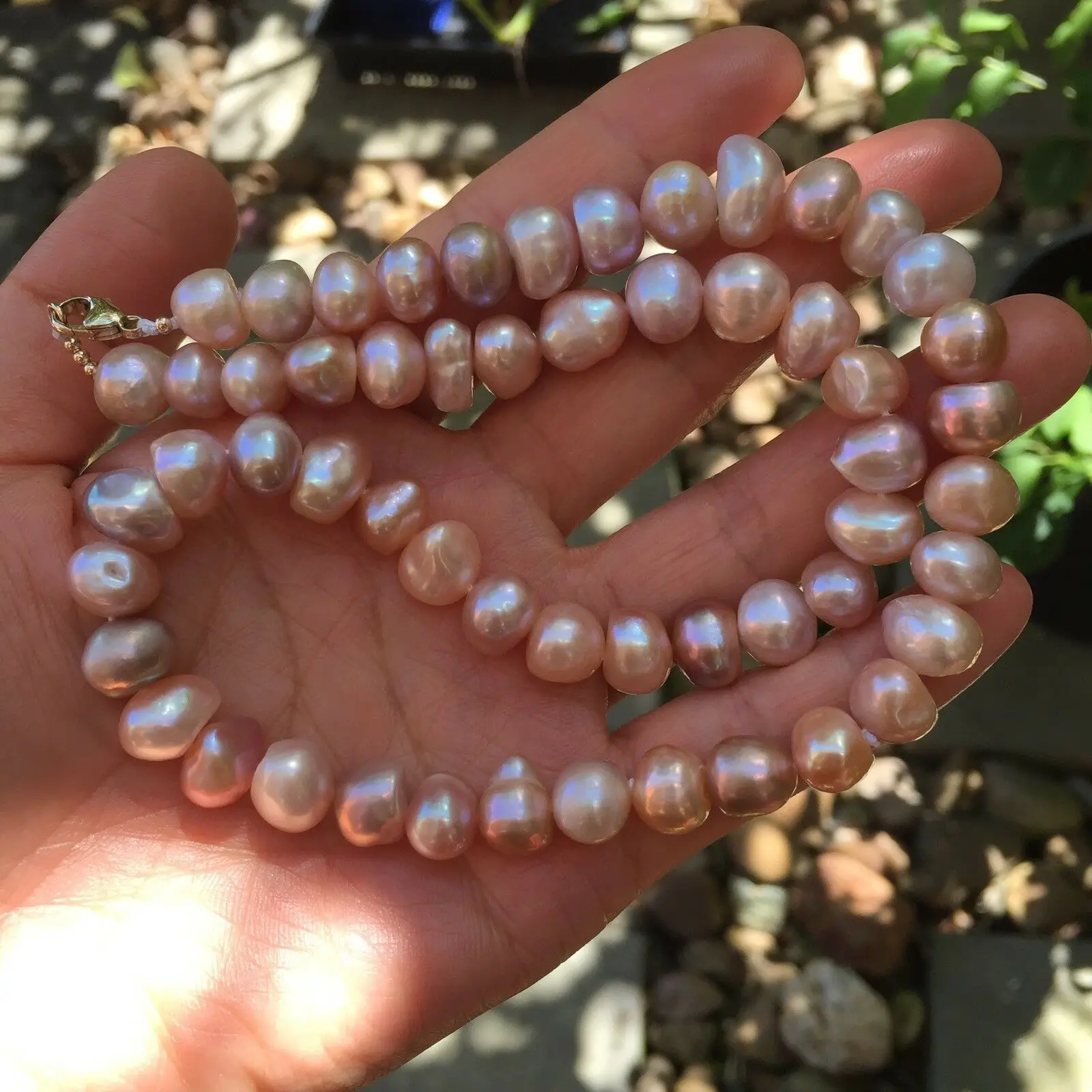 Natural freshwater 10-12mm multicolor purple baroque pearl 46cm necklace very luster | Украшения и аксессуары