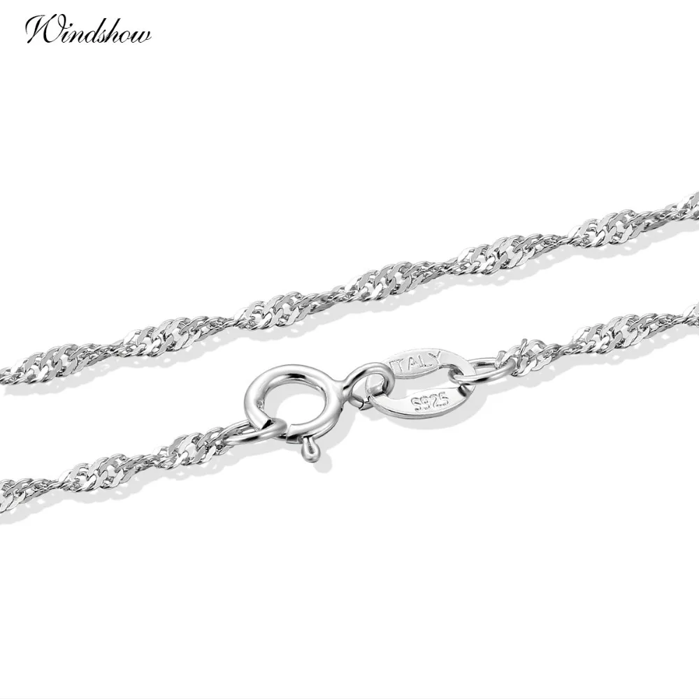 Цепочка из серебра 925 пробы с плетением Сингапура 16/18 дюйма|necklace jewelry|jewelry for womenchain