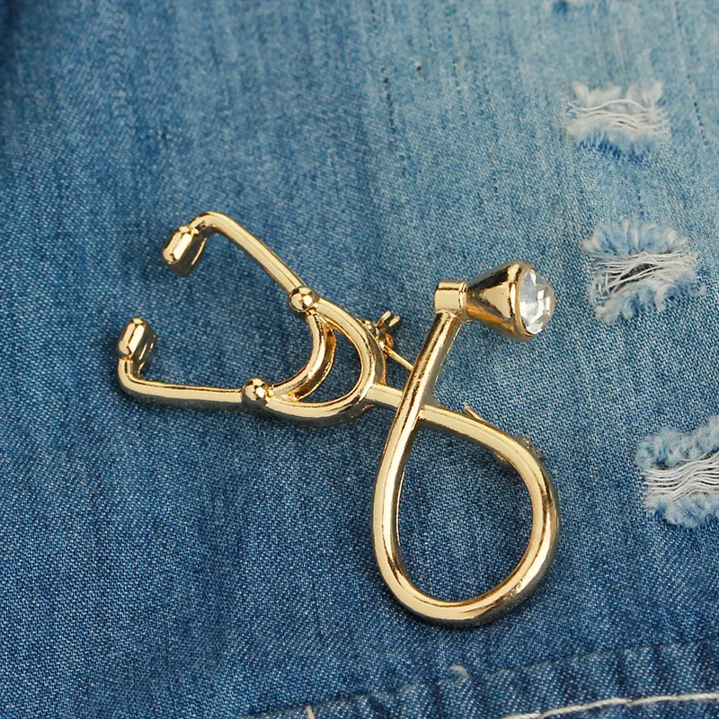 European and American fashion new mysterious doctor stethoscope brooch creative personality alloy clothing | Украшения и