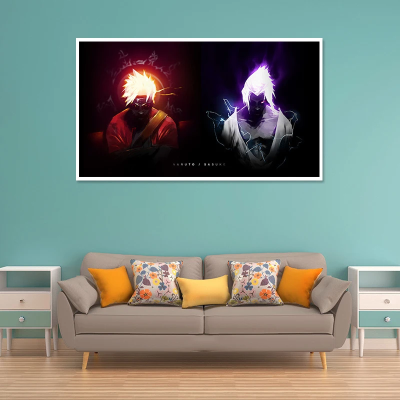 COSY MOMENT аниме постер Naruto Uzumaki Наруто и Учиха сасуке холст картина для декора