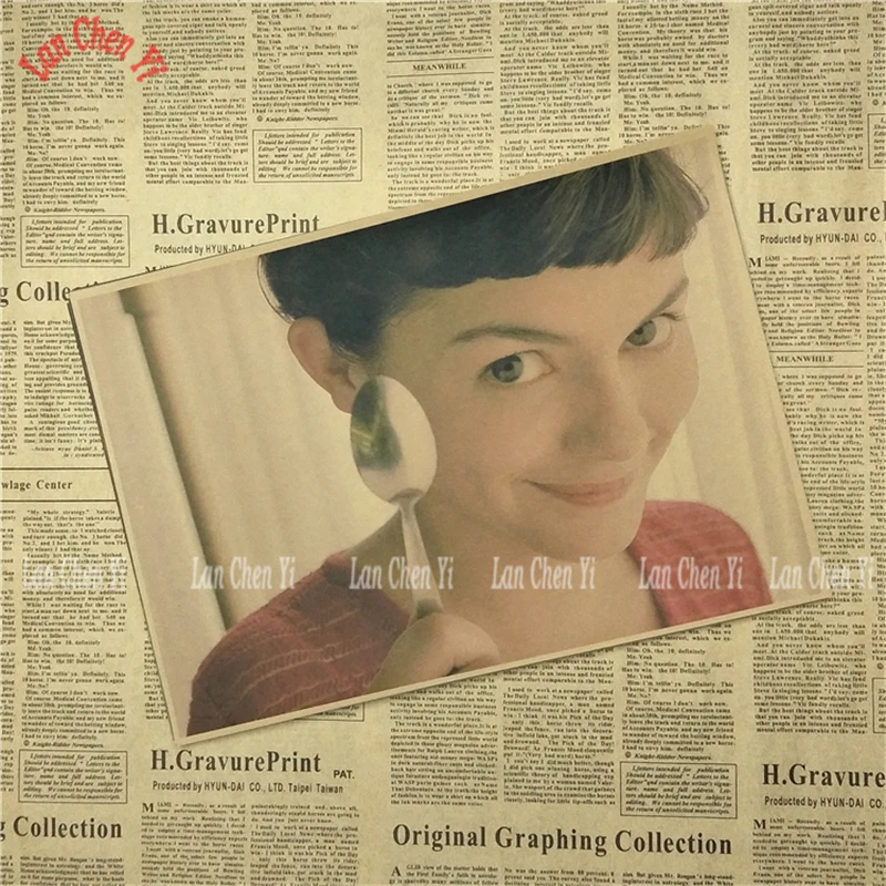 Amelie Ретро плакат крафт-бумага бумажная картина для украшения интерьера бара
