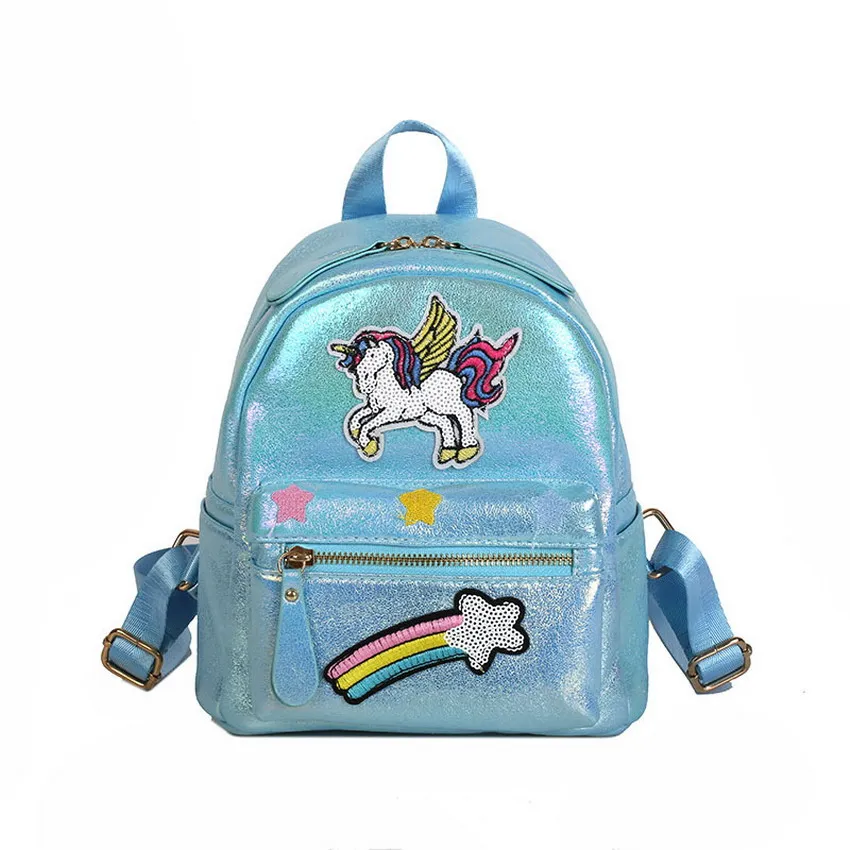 Blue Rainbow Kawaii милая розовая сумка с изображением единорога женские рюкзаки из искусственной кожи женские школьные сумки для подростков девочек рюкзак женский Mochila - Цвет: Blue Rainbow