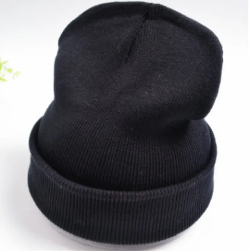 Женская Вязаная Шапка бини Skullies на весну и осень повседневная однотонная вязаная