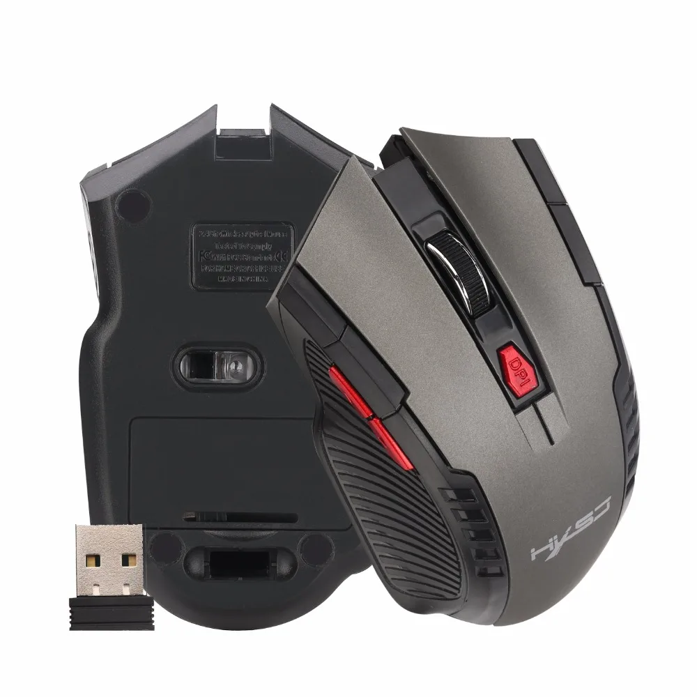 Беспроводная USB игровая мышь, оптическая мышь 2400 dpi, 8 кнопок для ноутбуков, настольных компьютеров, ПК, компьютерная мышь для женщин и мужчин, черный, красный