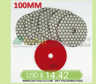 Diatool 7 шт. 100 мм грит#100 diamond сухой Полировальная Подложка для Гранит и Мрамор, 4 дюйма Шлифовальный диск для камень без воды