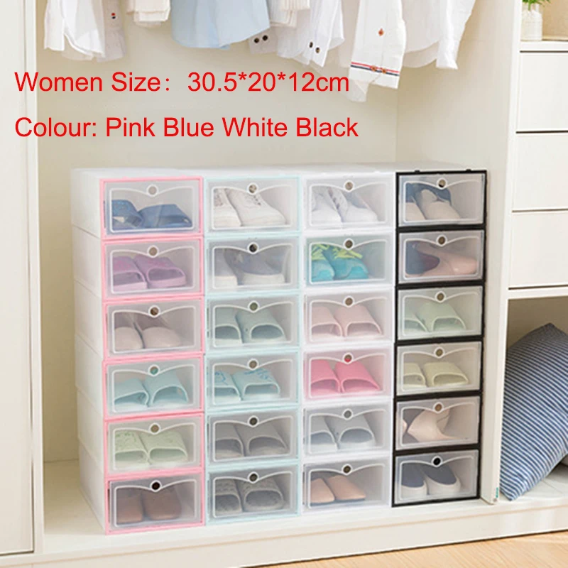 Новый 6 шт./компл. органайзер для обуви ящики коробки прозрачная пластиковая
