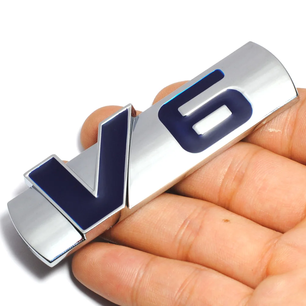 Новый автомобильный хромированный металлический значок V6 3d наклейка на багажник