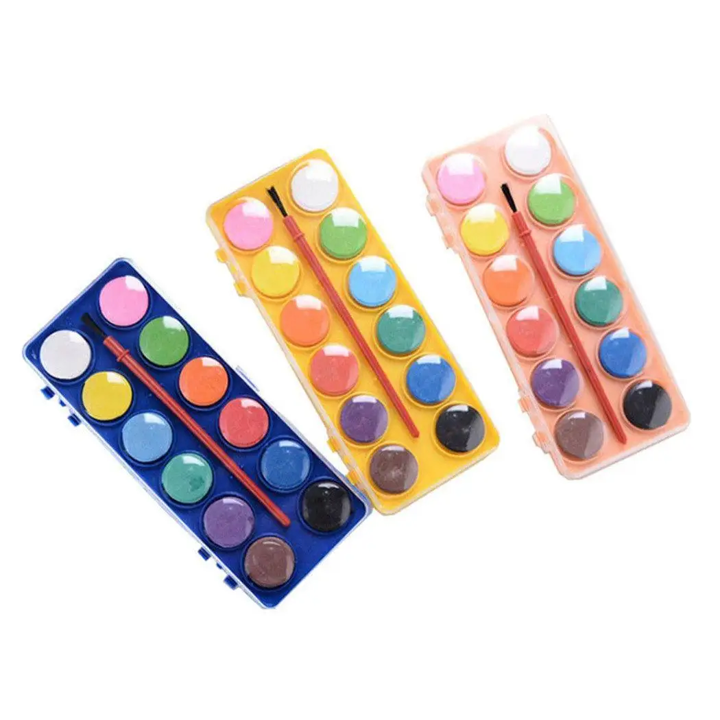12 цветов портативный сплошной акварель в порошке детская живопись 2 1 см/0 8 дюймов
