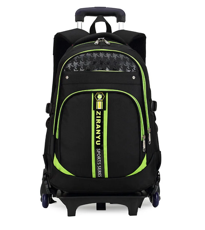 

Рюкзак-тележка для мальчиков и девочек, школьный рюкзак на колесиках, водонепроницаемый, ортопедический, съемный