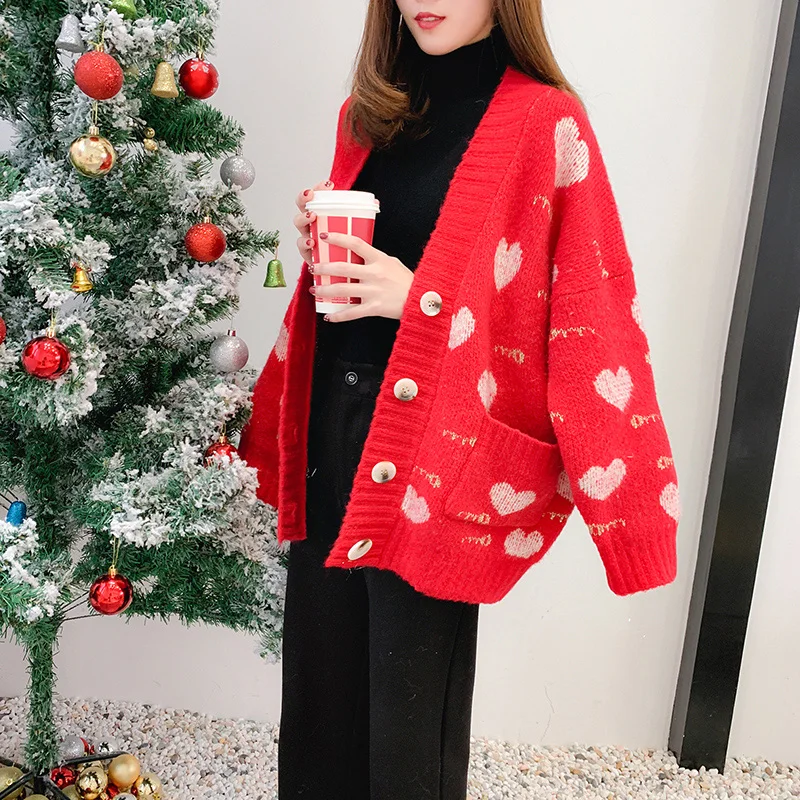 women clothing 2019 sweaters fashion cardigan Cotton Office Lady Pockets Print winter clothes |