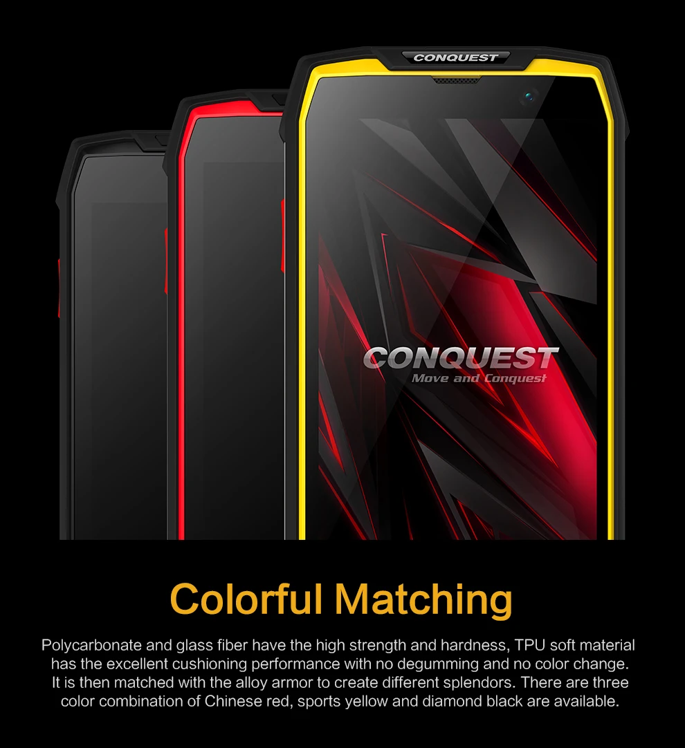 Прочный водонепроницаемый ударопрочный смартфон Conquest S11 MT6757V 6 ГБ 128 Гб 5 дюймов 7000 мАч Магнитная Зарядка Android 7,0 NFC мобильный телефон