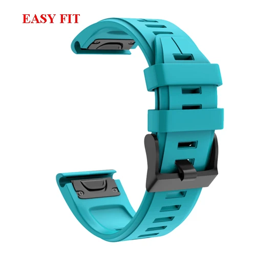 Blue green 20 22 26 мм силиконовый ремешок Easyfit для часов Garmin Fenix 5X5 5S 3HR 5X 5Plus Forerunner 945 быстросъемный ремешок на запястье - Цвет: Blue green